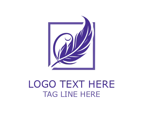 Monoline Minimalist Feather Logo for Clean Branding