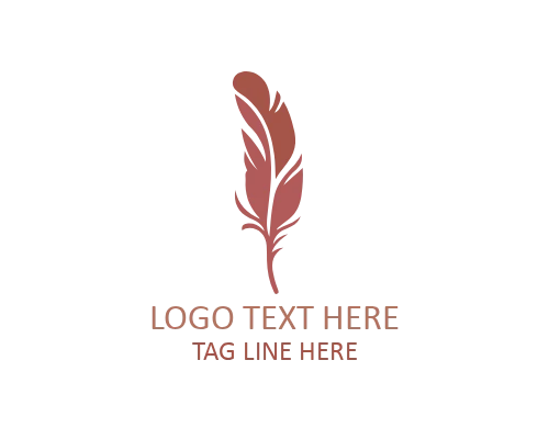 Monoline Modern Feather Pen Logo