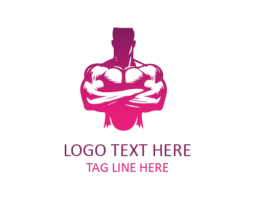 Monoline Muscular Man Logo