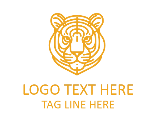 Monoline Tiger Head Logo