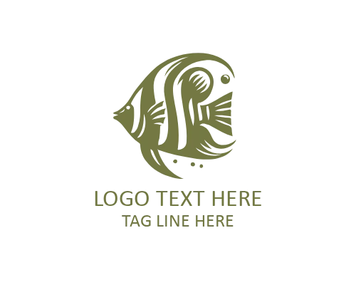 Monoline Tropical Fish Flat Logo