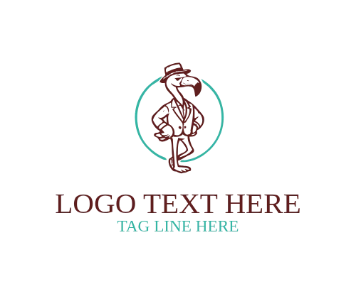Monoline Vintage Flamingo Logo