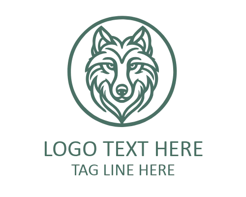 Monoline Wolf Head Logo
