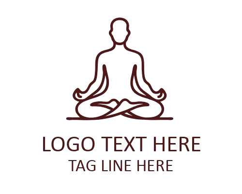 Monoline Yoga Circle Meditation Flat Logo