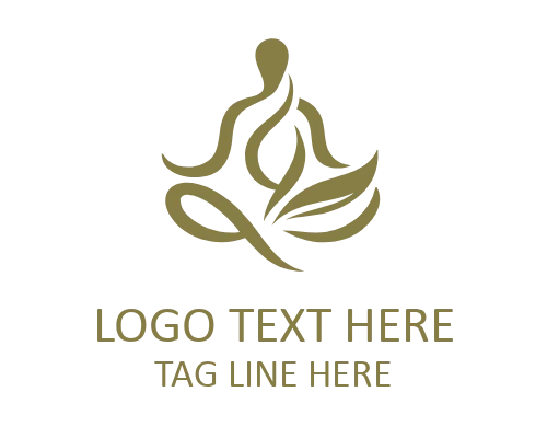 Monoline Yoga Hand Flat Logo