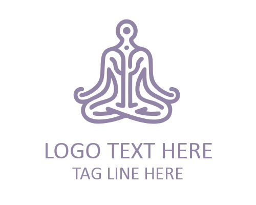 Monoline Yoga Leaf Flat Logo