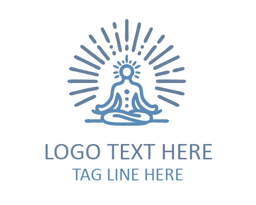 Monoline Yoga Lotus Pose Flat Logo