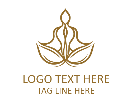 Monoline Yoga Mandala Circle Flat Logo