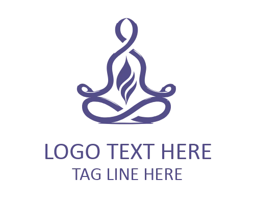 Monoline Yoga Mandala Flat Logo