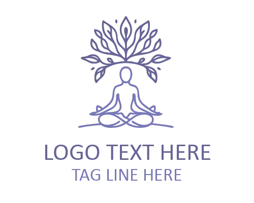 Monoline Yoga Om Flat Logo
