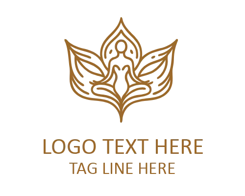 Monoline Yoga Pose Flat Logo