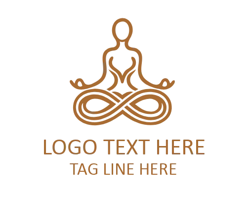 Monoline Yoga Sitting Circle Flat Logo