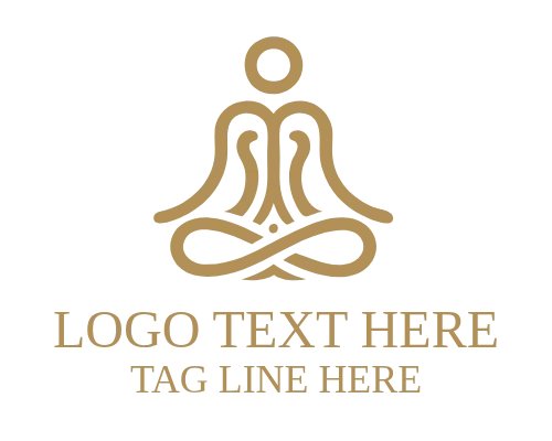  Monoline Yoga Sitting Figure Flat Logo