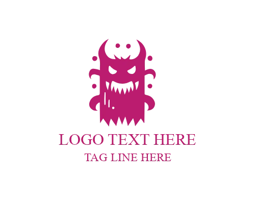 Monster Face Logo for Aggressive Mascot and Gaming Branding