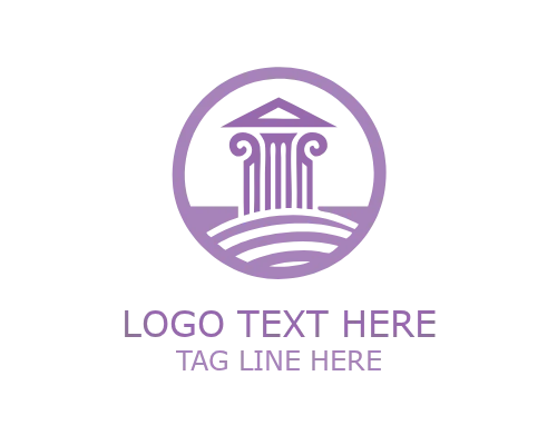 Monument Symbol Columns Logo