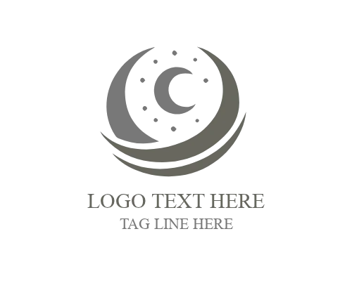  Moon and Sea Night Logo for Relaxing Brands