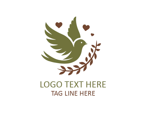  Moon Love Bird Flat Logo for Dreamy Romantic Brands
