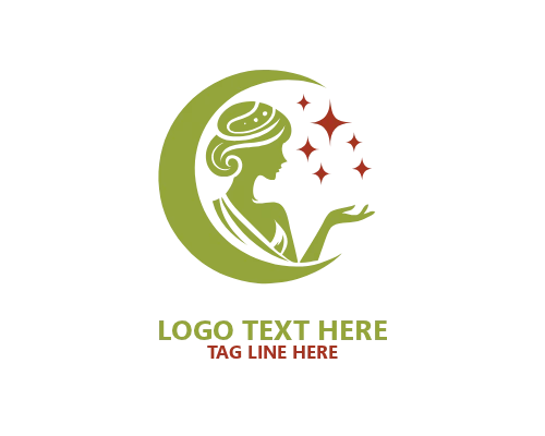 Moon Woman Circle Emblem