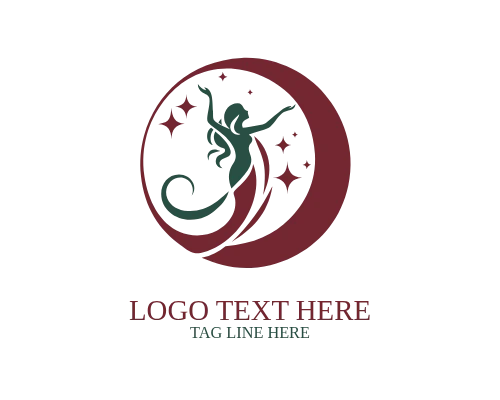Moon Woman Silhouette Logo