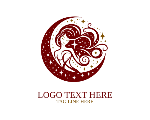 Moon Woman With Stars Logo