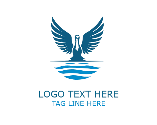 Moonlight Pelican Logo for Night, Coastal, and Wildlife Brands
