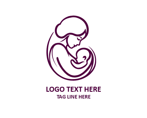 Mother & Baby Heart Embrace Logo