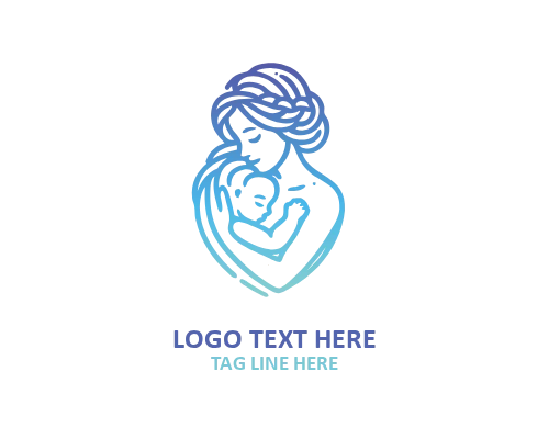 Motherhood Care Mom And Baby Logo