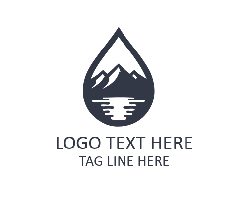 Mountain Flow Water Drop Logo