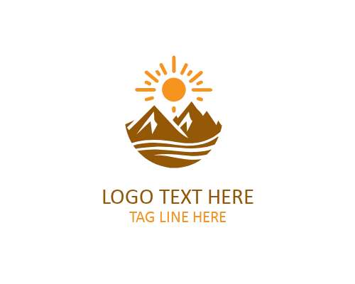 Mountain Sunset Badge Logo