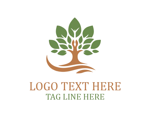 Mountain Tree Landscape Logo