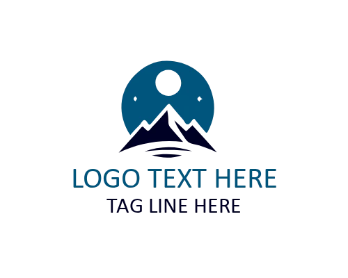 Mountain with Sun Circle Logo