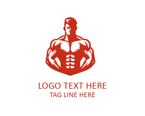 Muscular Man Gym Logo
