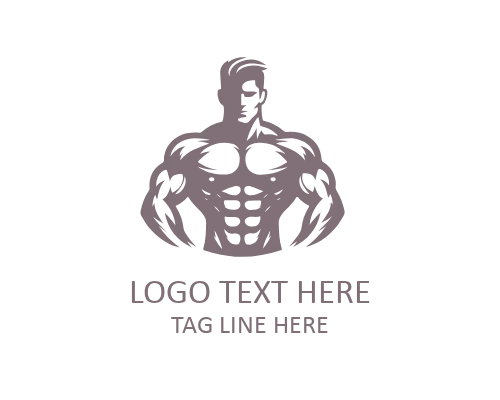 Muscular Man Silhouette Logo