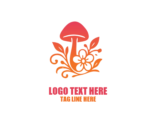 Mushroom Cartoon Nature Logo