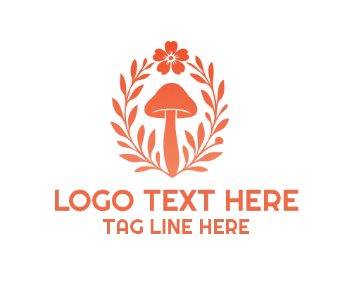 Mushroom Cute Emblem Logo