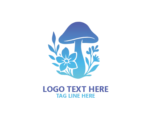 Mushroom Cute Farm Logo
