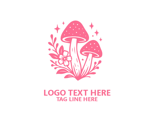Mushroom Fantasy Cute Logo