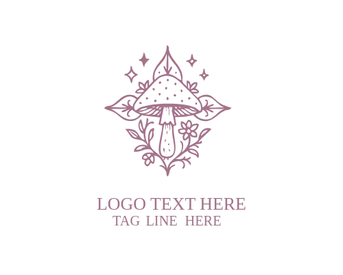 Mushroom Fantasy Icon Logo