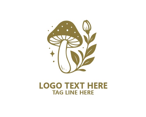 Mushroom Fantasy Modern Badge Logo