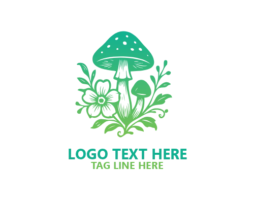 Mushroom Fantasy Playful Logo