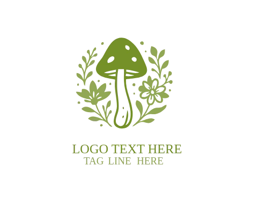  Mushroom Herbal Icon Logo