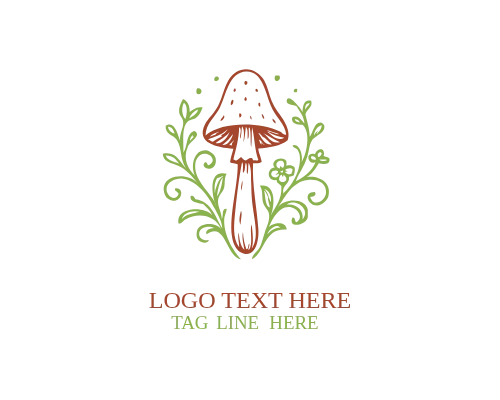 Mushroom Herbal Nature Logo