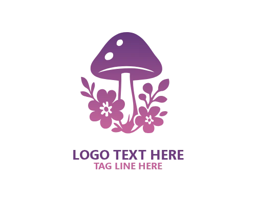 Mushroom Minimal Botanical Logo