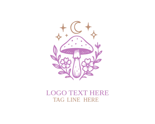 Mushroom Minimal Flat Logo