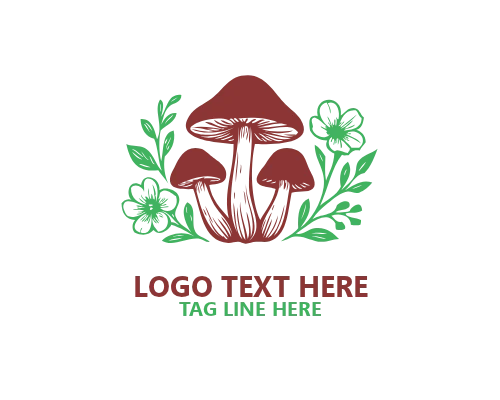 Mushroom Minimal Playful Logo