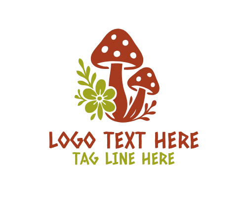 Mushroom Modern Botanical Logo