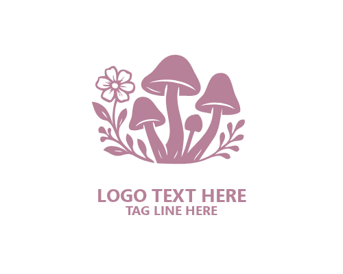 Mushroom Modern Playful Badge Logo