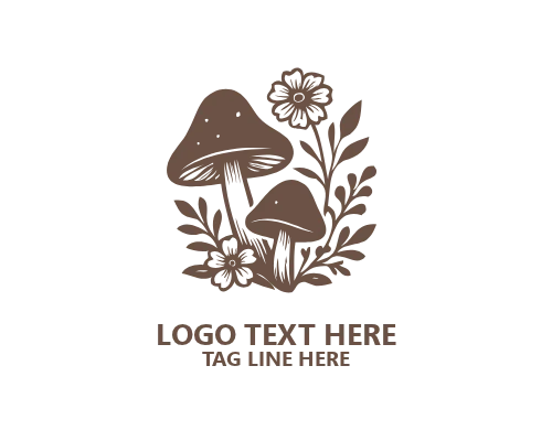 Mushroom Organic Cartoon Logo