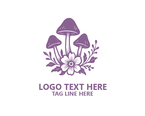 Mushroom Playful Badge Logo