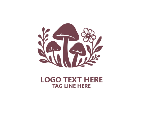 Mushroom Playful Botanical Logo